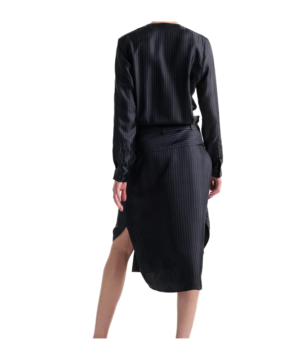 Pinstriped Silk Dress