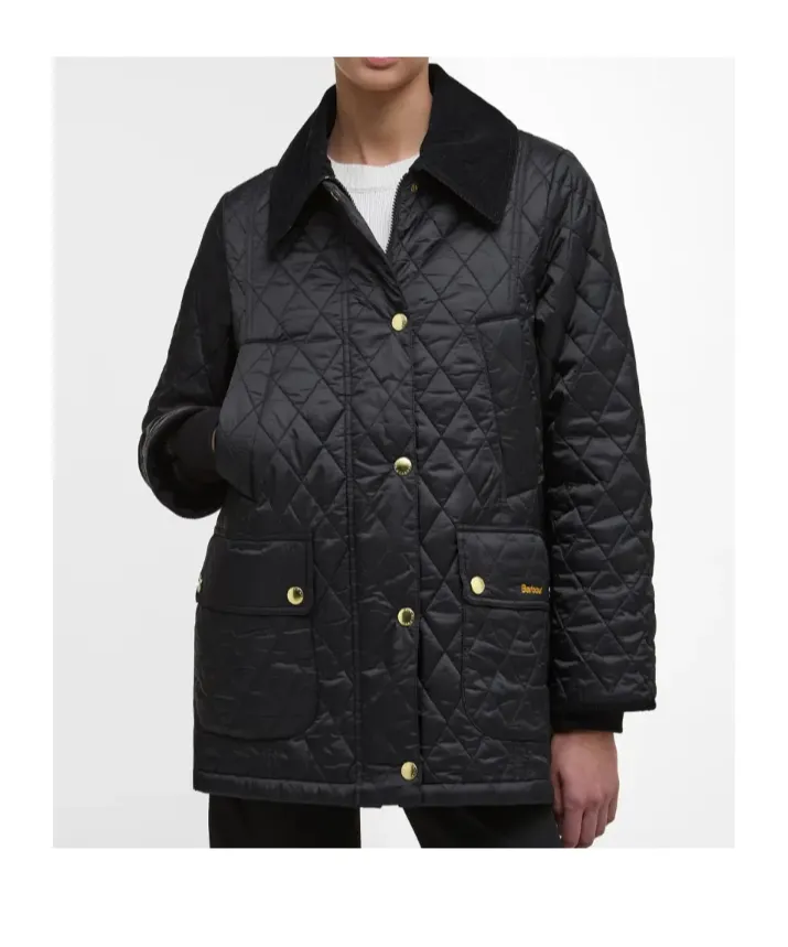 Long-Sleeved Quilted Coat