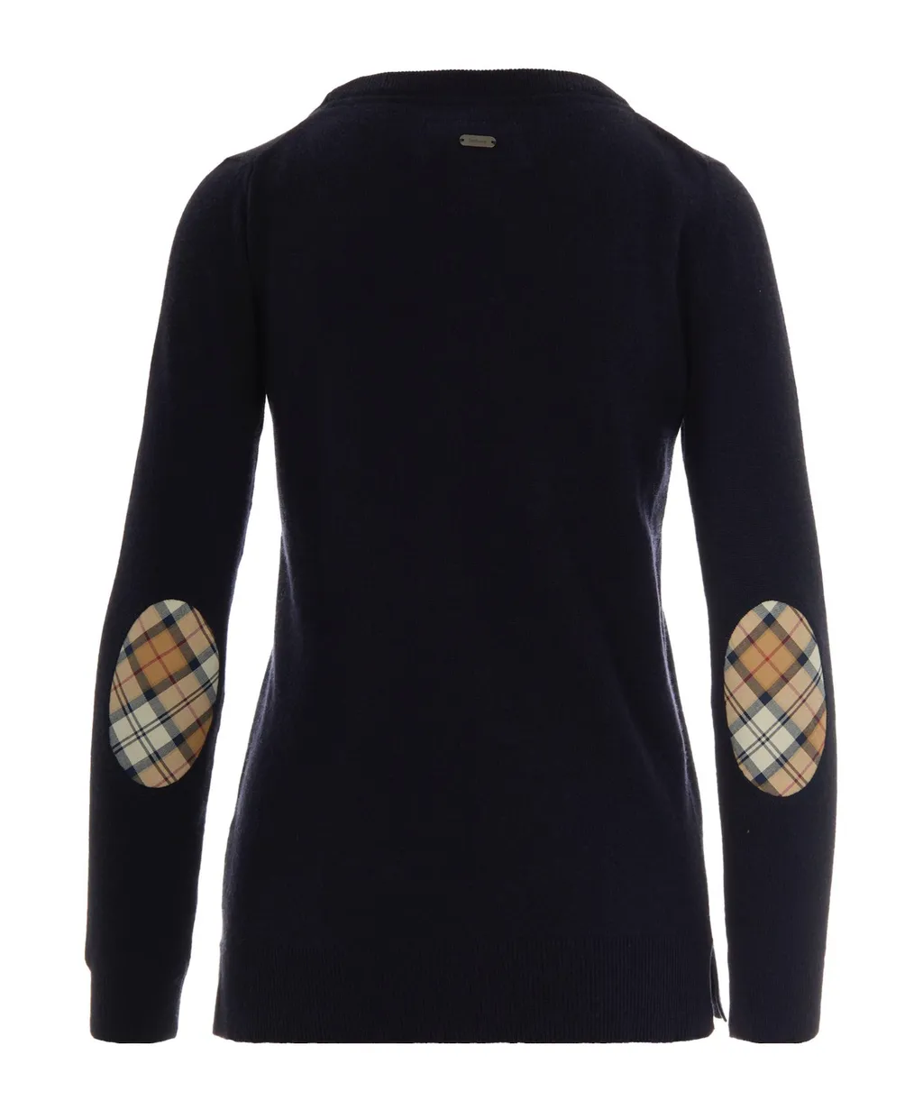 Wool-Cotton Blend Sweater With Elbow Patches