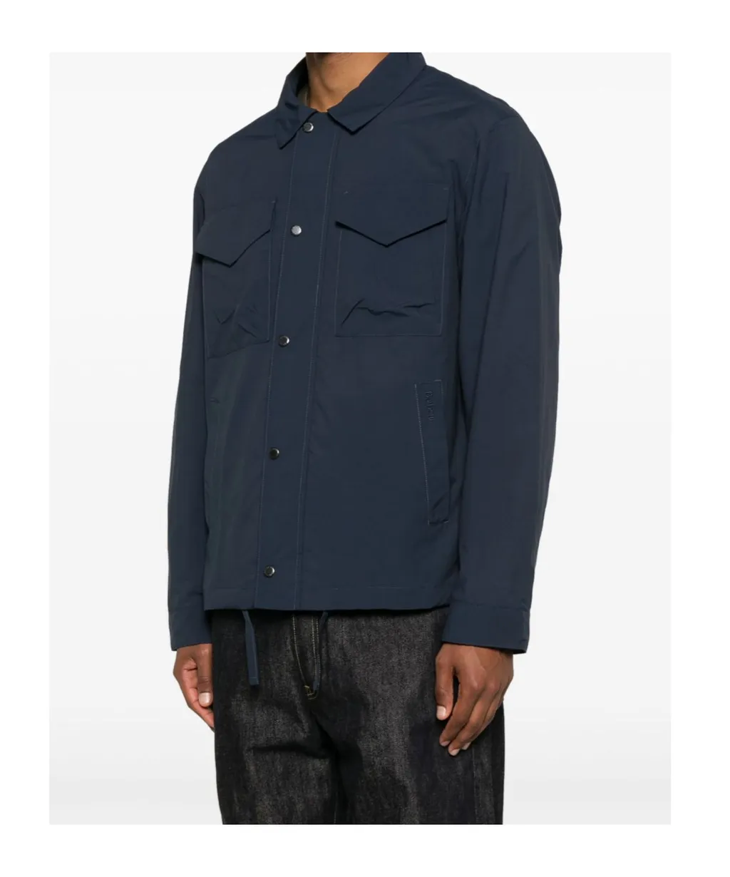 Logo Embroidered Long-Sleeved Coat