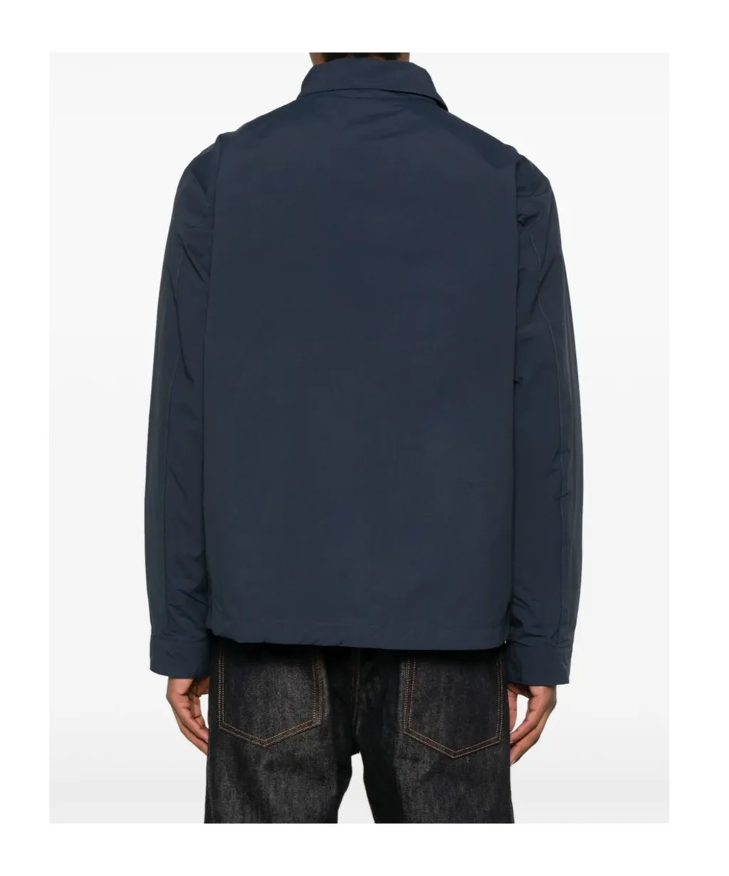 Logo Embroidered Long-Sleeved Coat