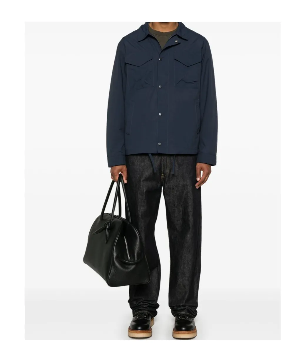 Logo Embroidered Long-Sleeved Coat
