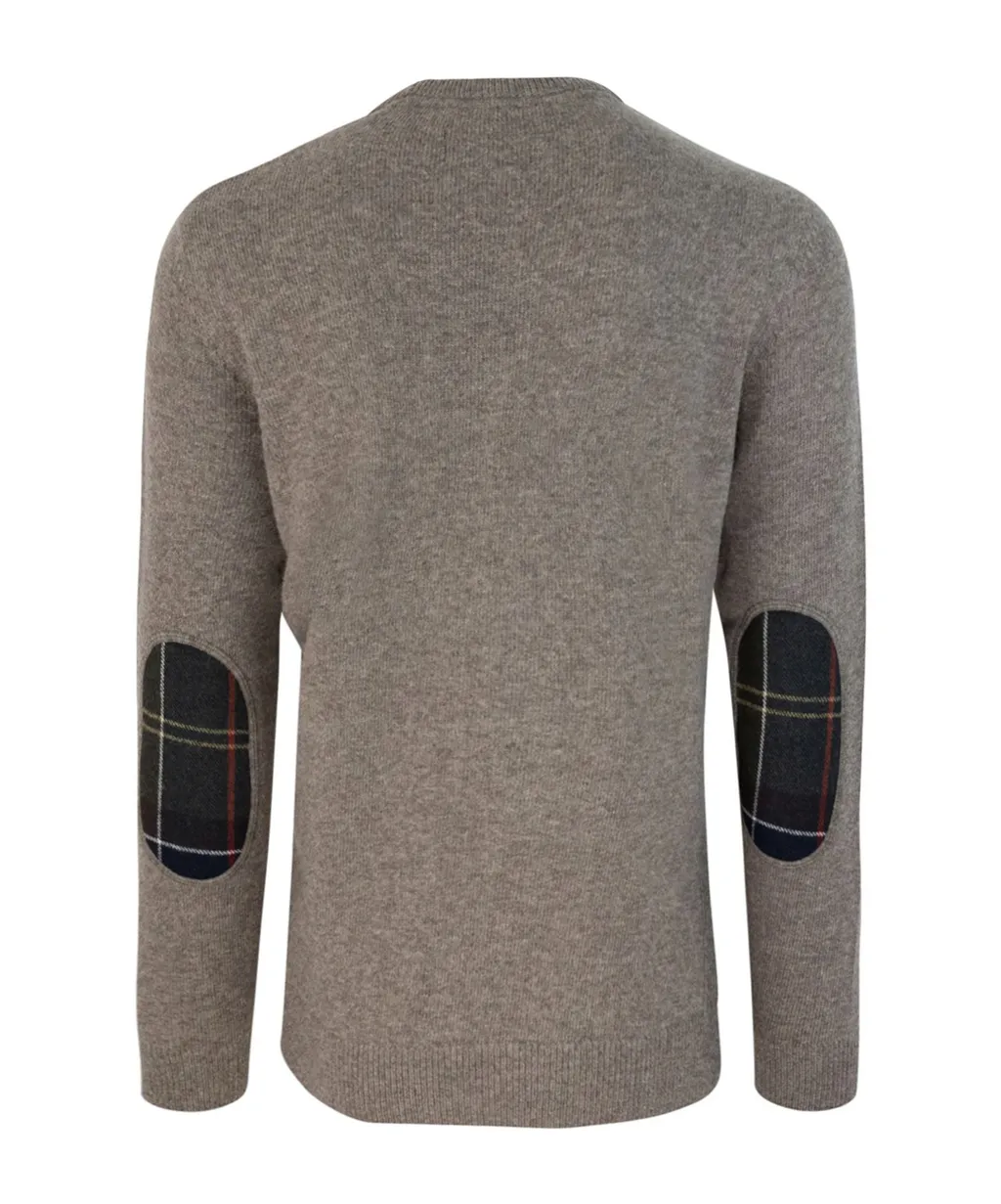 Checked-Panel Crewneck Jumper