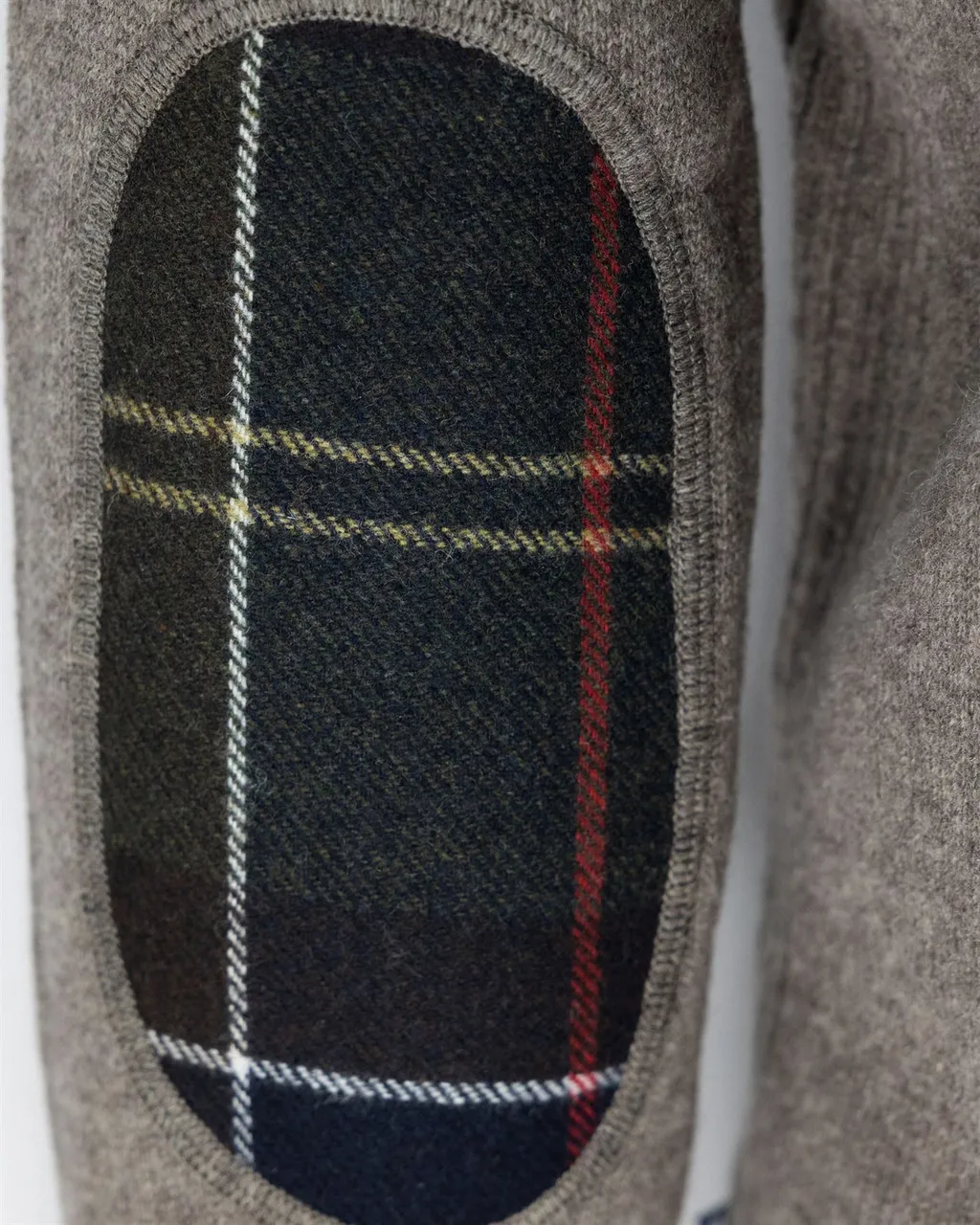 Checked-Panel Crewneck Jumper