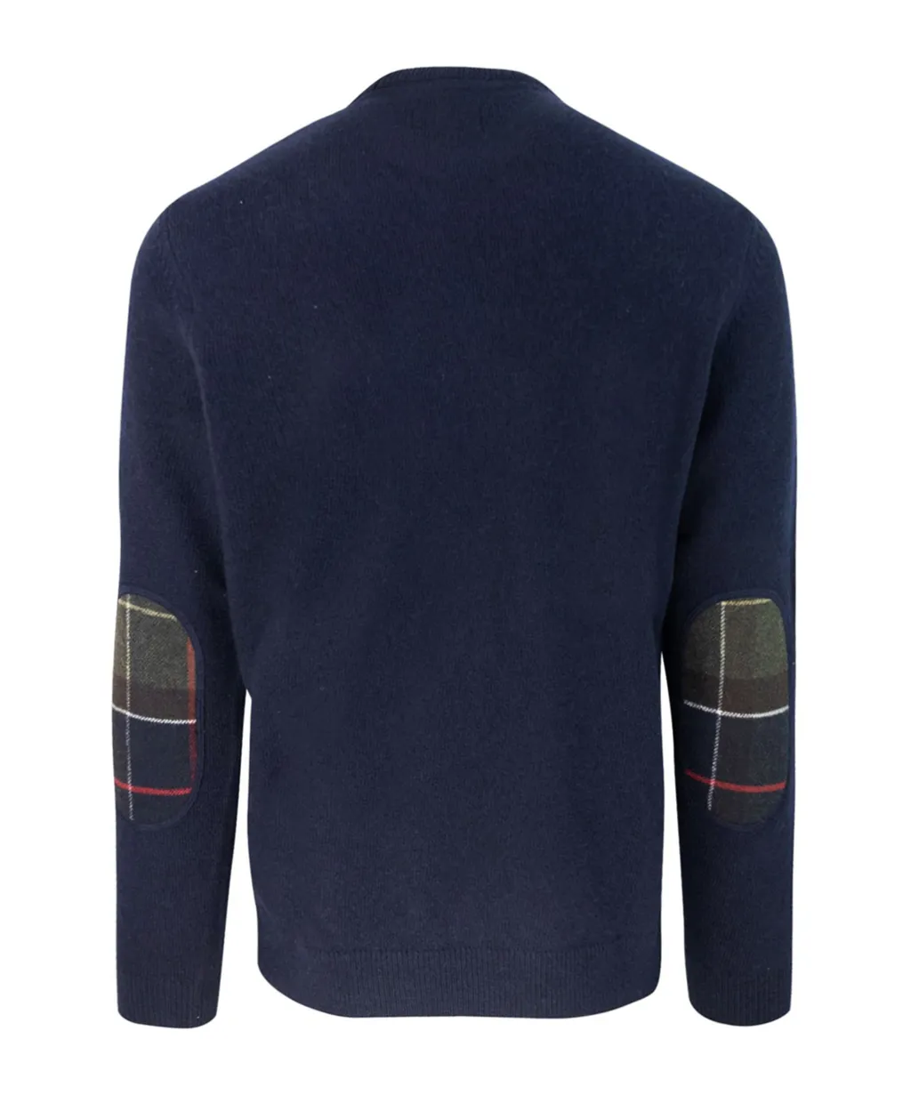 Checked-Panel Crewneck Jumper