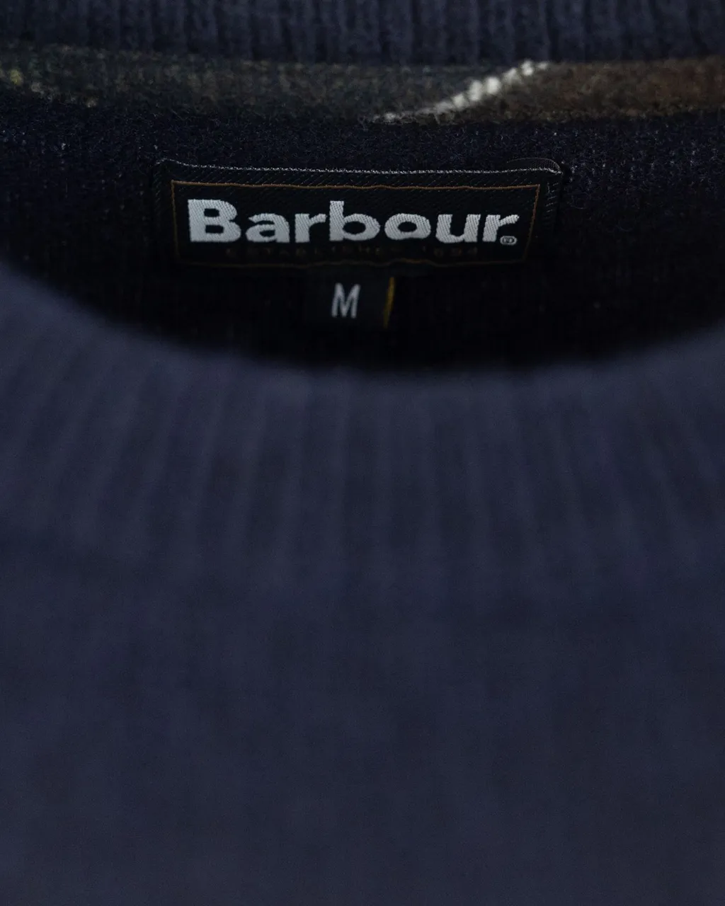 Checked-Panel Crewneck Jumper