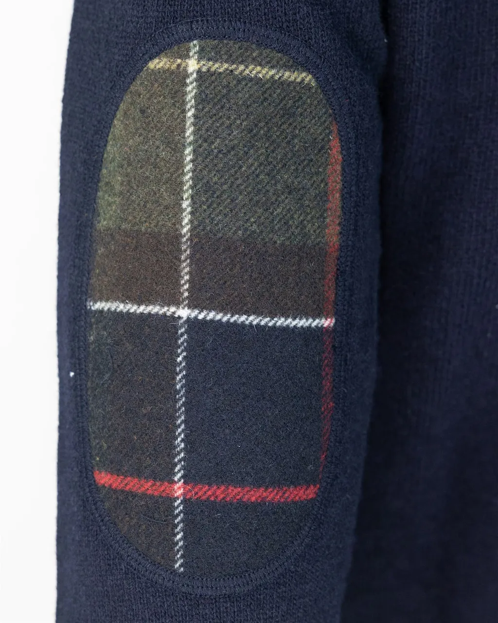 Checked-Panel Crewneck Jumper