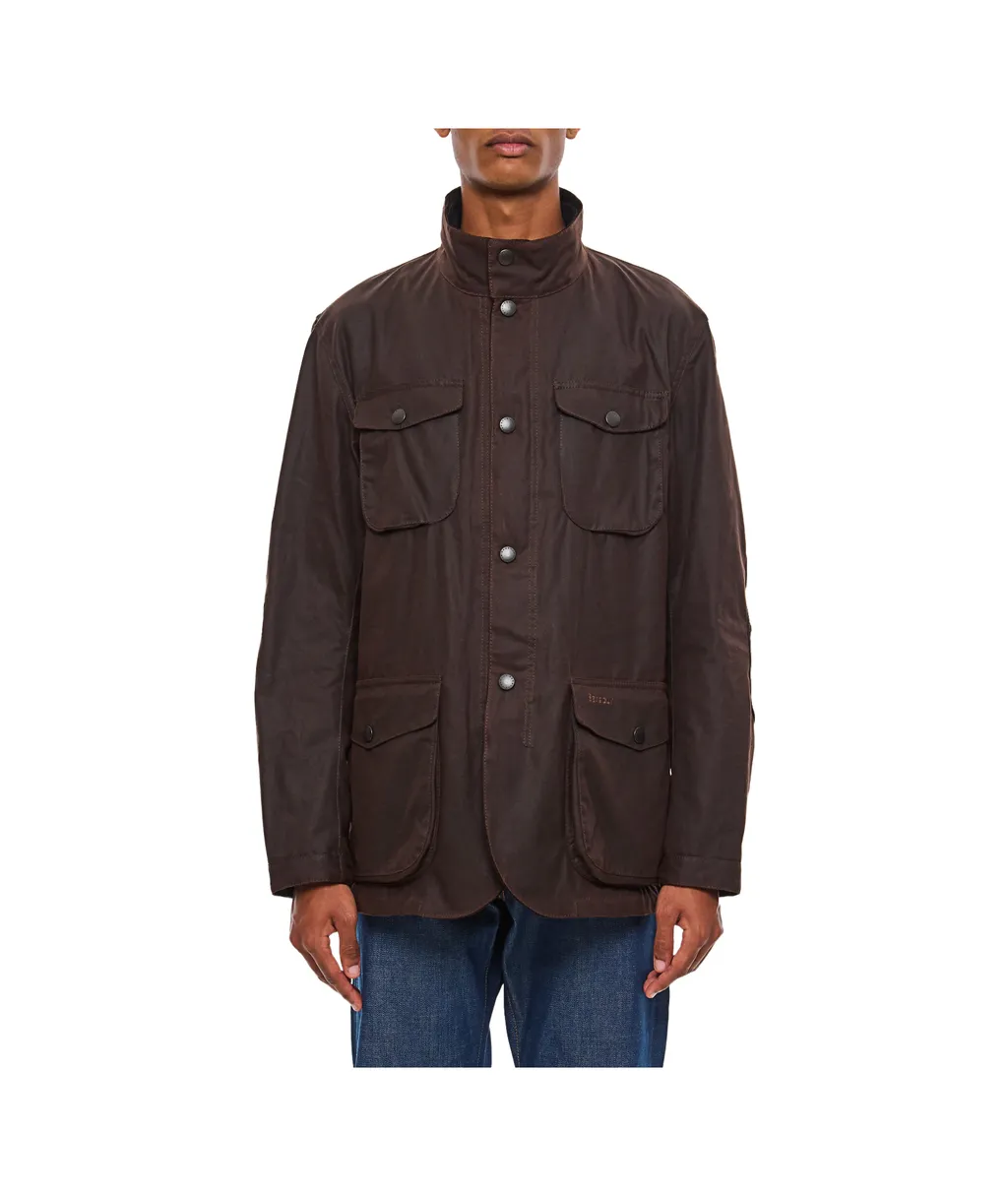 High-Neck Button-Up Jacket