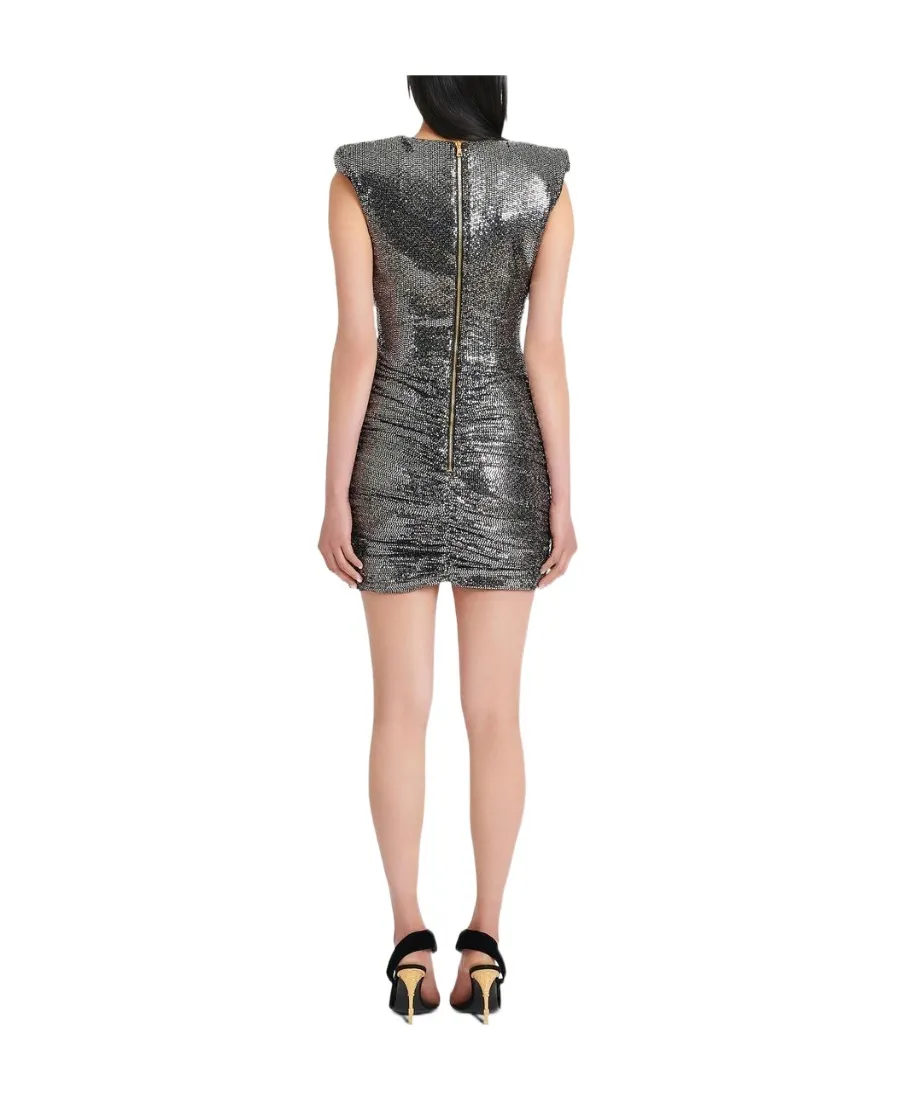 Ruched Wrap Sleeveless Mini Dress