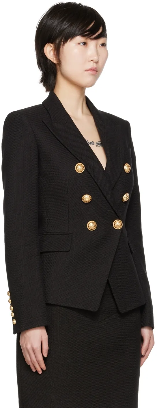 Cotton Piqué Double-Buttoned Jacket