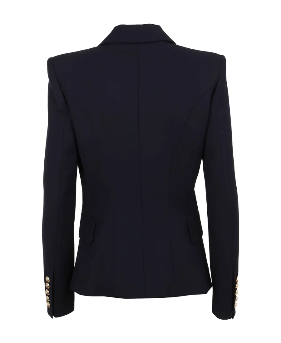 Notched Lapel 6 Button Double-Breasted Blazer