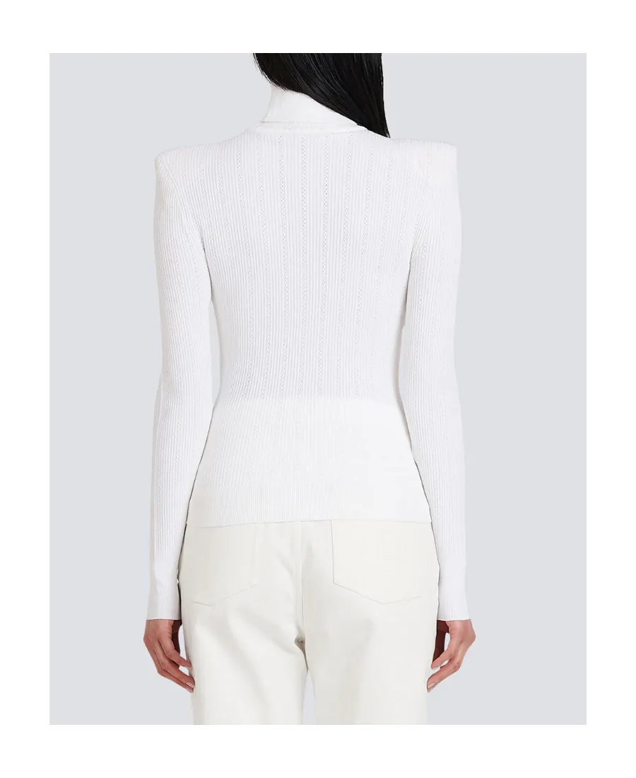 Knit Sweater With Gold-Tone Buttons