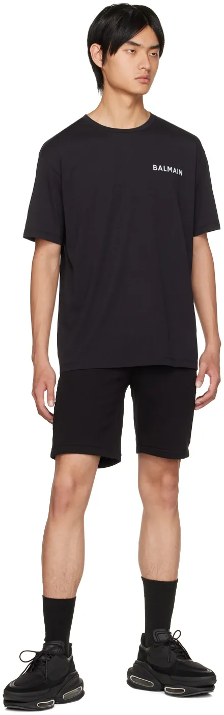 Oversized Cotton T-Shirt With Small Balmain Paris Logo