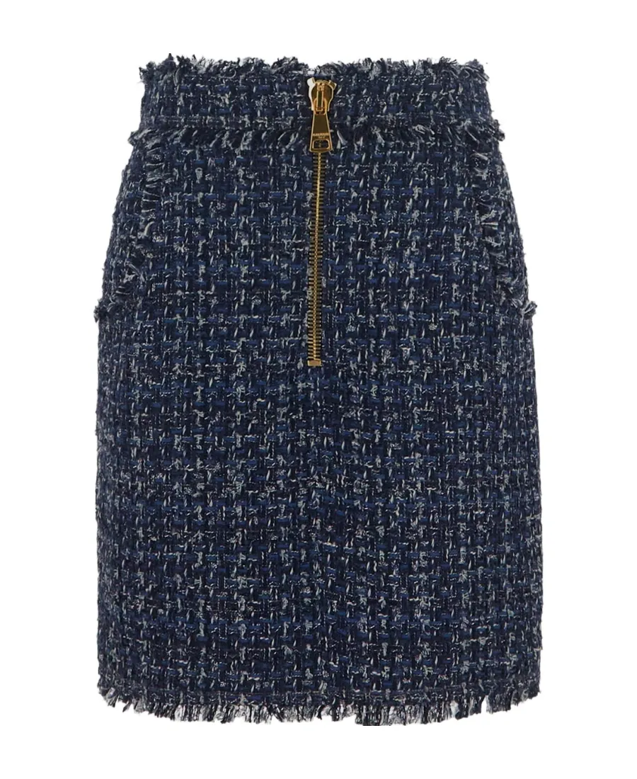 Denim Tweed Mini Skirt