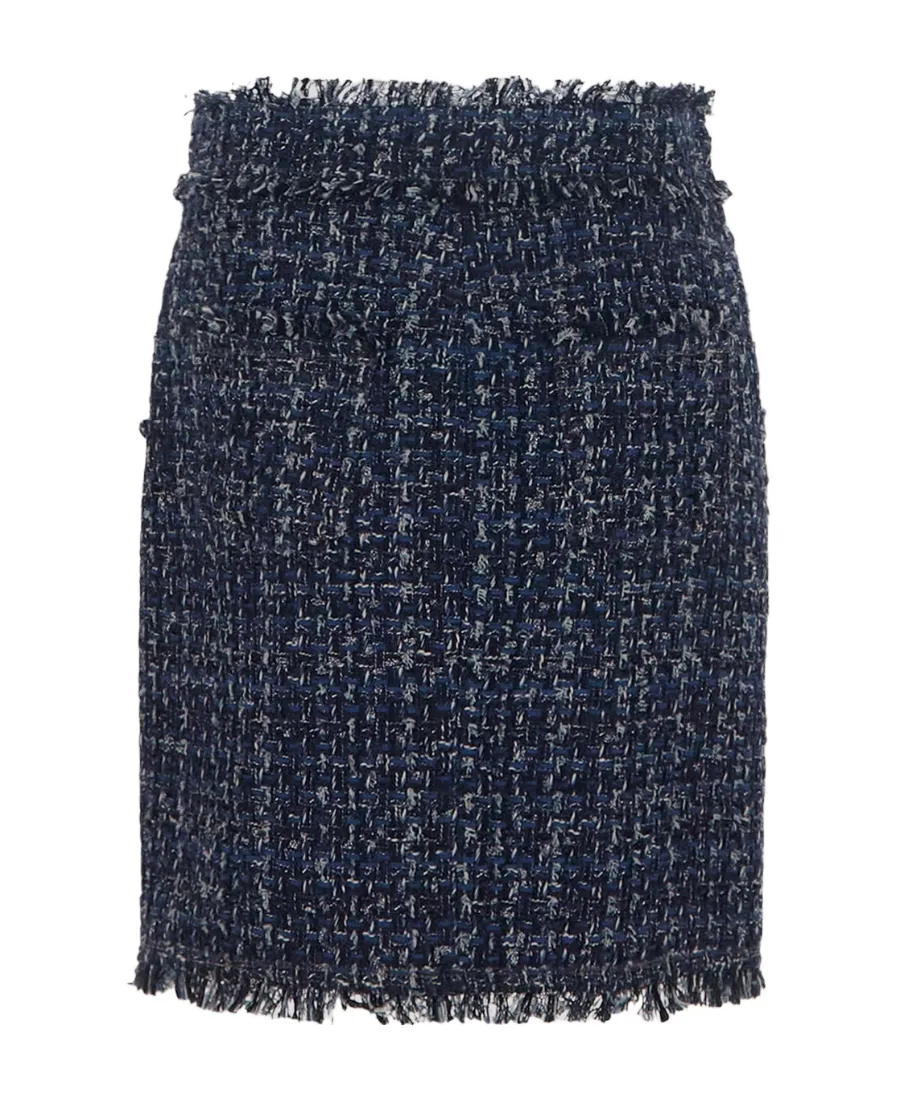 Denim Tweed Mini Skirt
