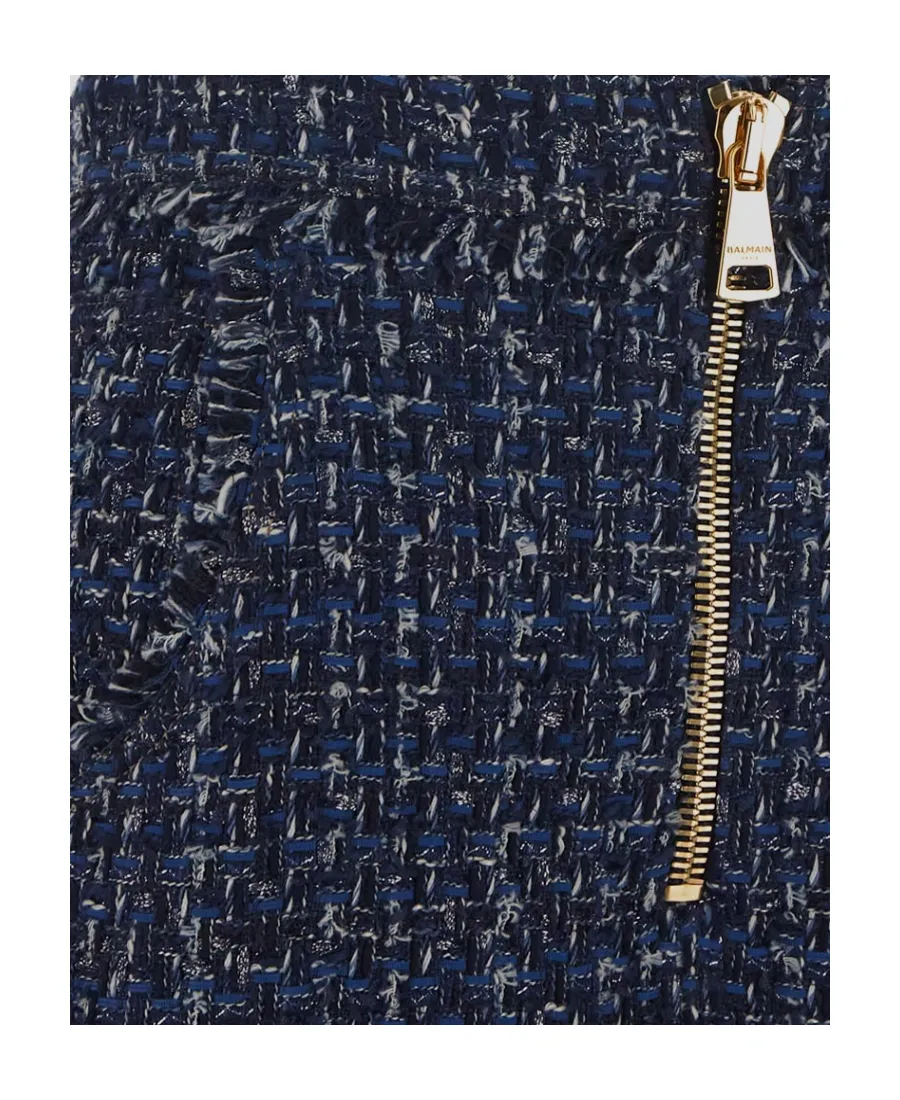 Denim Tweed Mini Skirt