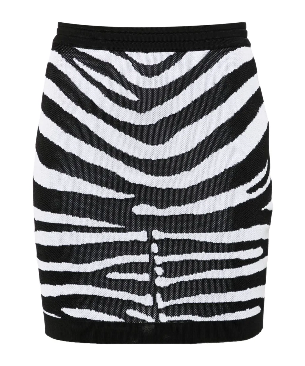 Zebra Knitted Mini Skirt