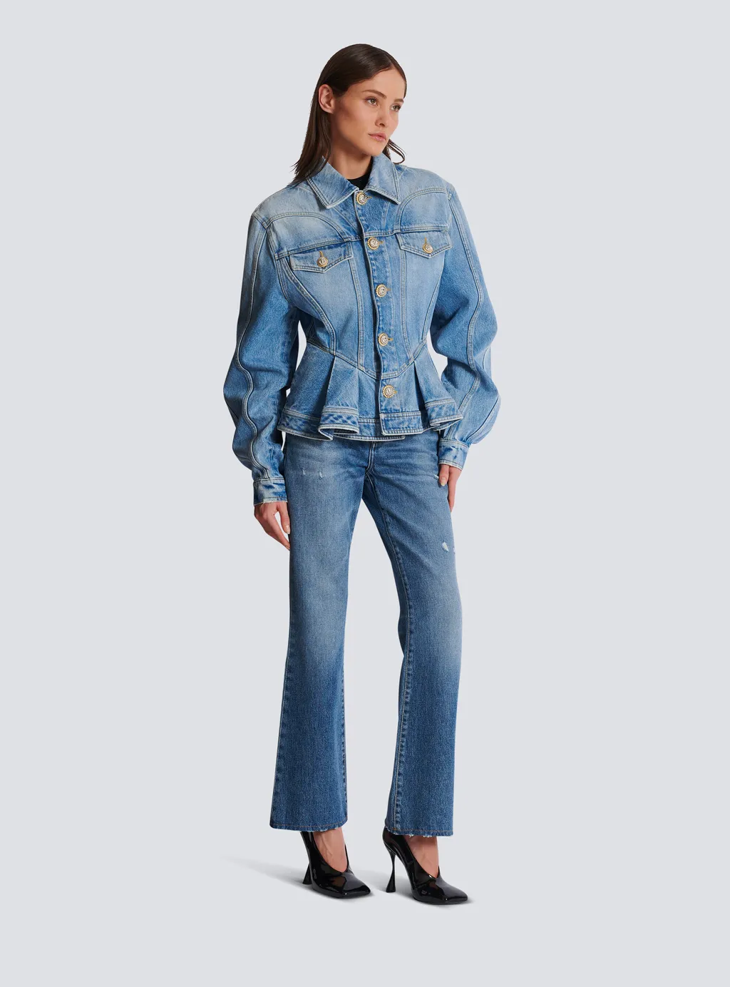 Peplum Denim Jacket