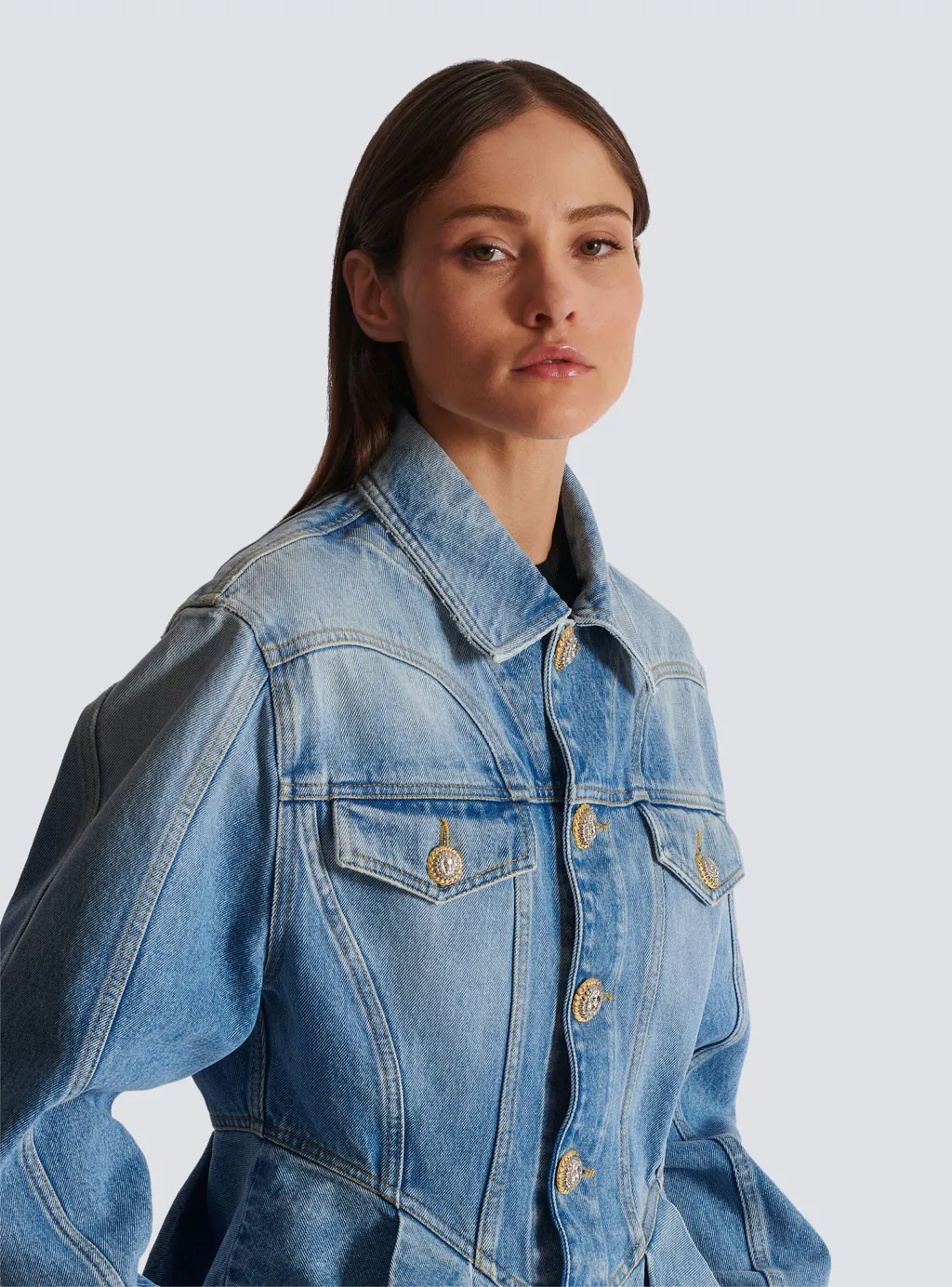 Peplum Denim Jacket