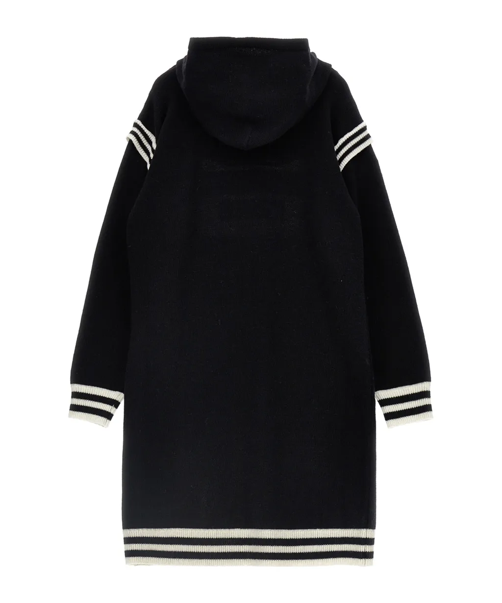 Logo Intarsia Hooded Dress
