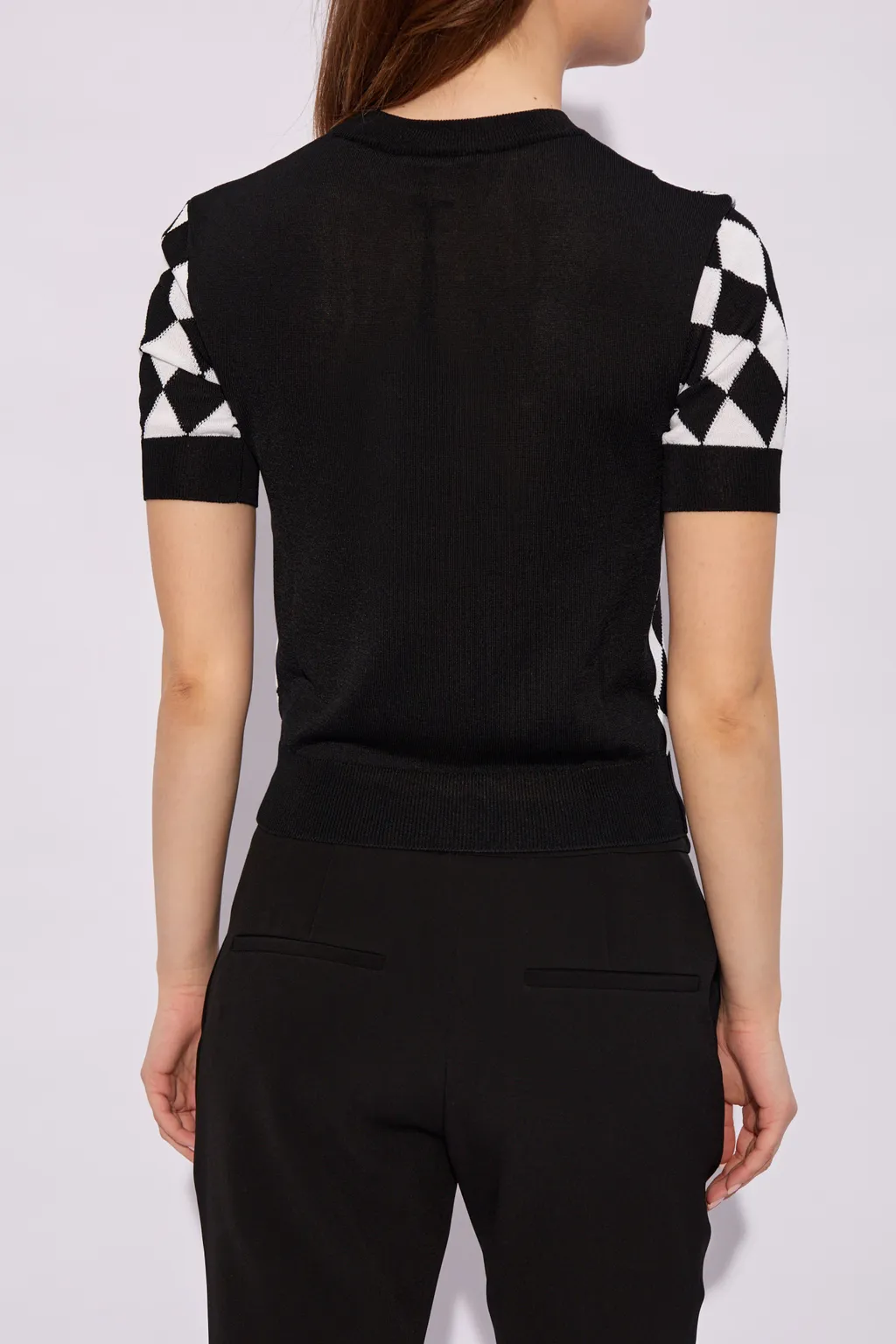 Diamond Intarsia Knit Top