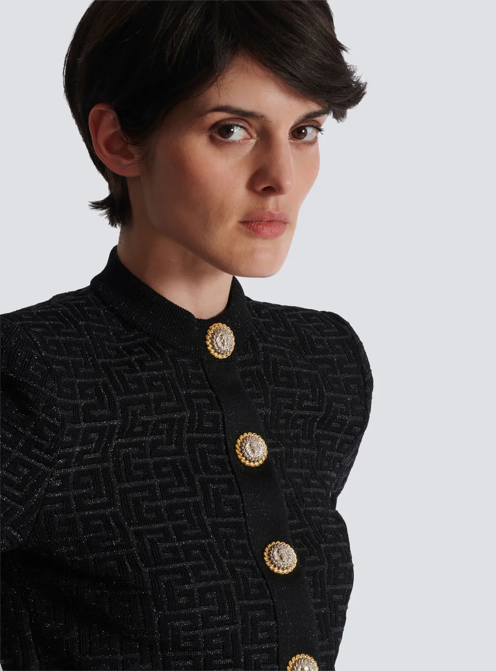 Cropped Buttoned Cardigan