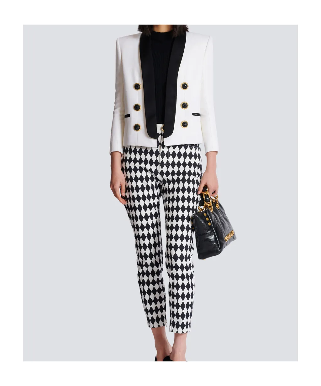 Two-Tone Edge-To-Edge Jacket With 6 Buttons