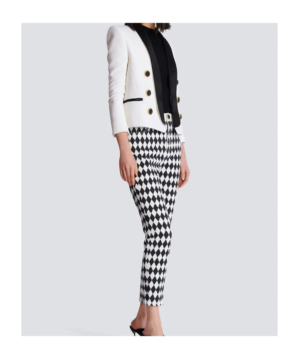 Two-Tone Edge-To-Edge Jacket With 6 Buttons