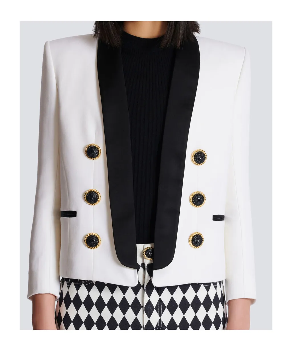 Two-Tone Edge-To-Edge Jacket With 6 Buttons