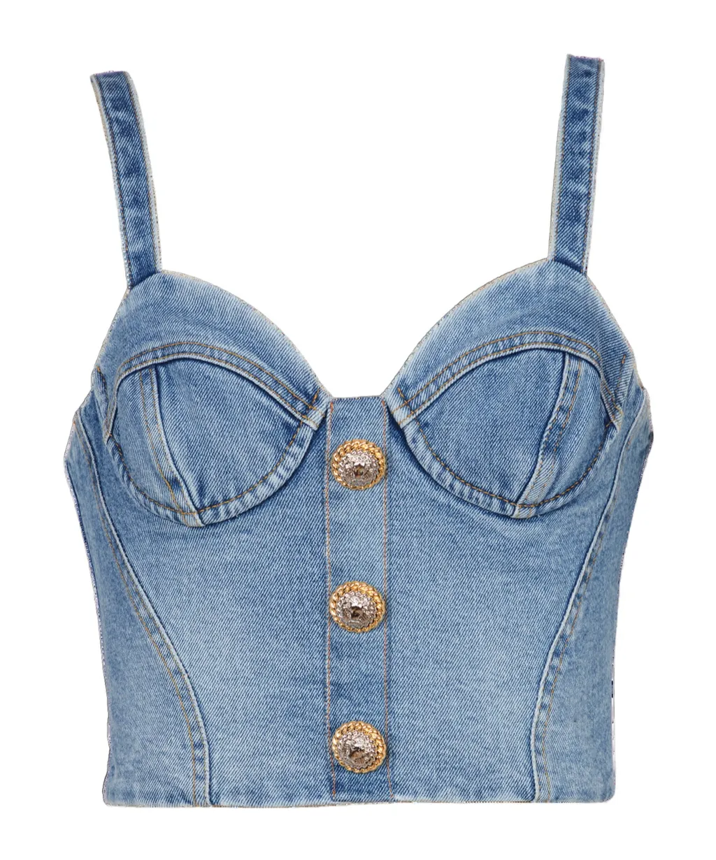 Denim Bustier Top