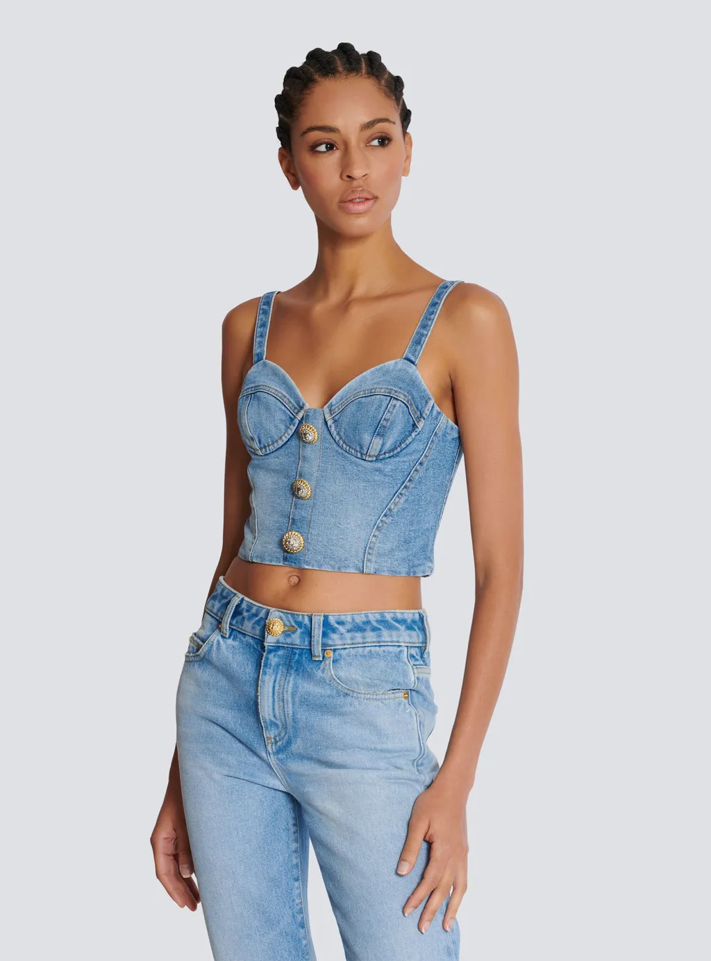Denim Bustier Top