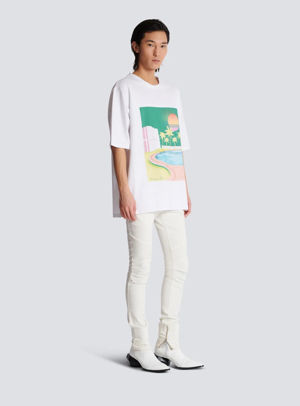 Postcard Printed Loose T-Shirt
