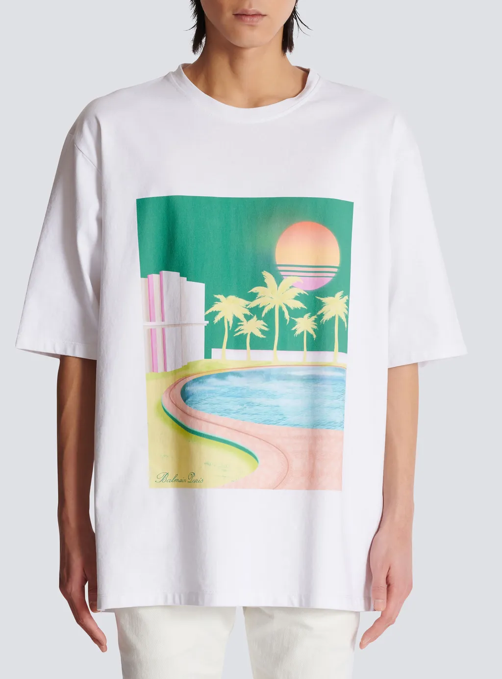 Postcard Printed Loose T-Shirt
