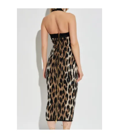 Lurex Thread Halterneck Bodycon Dress