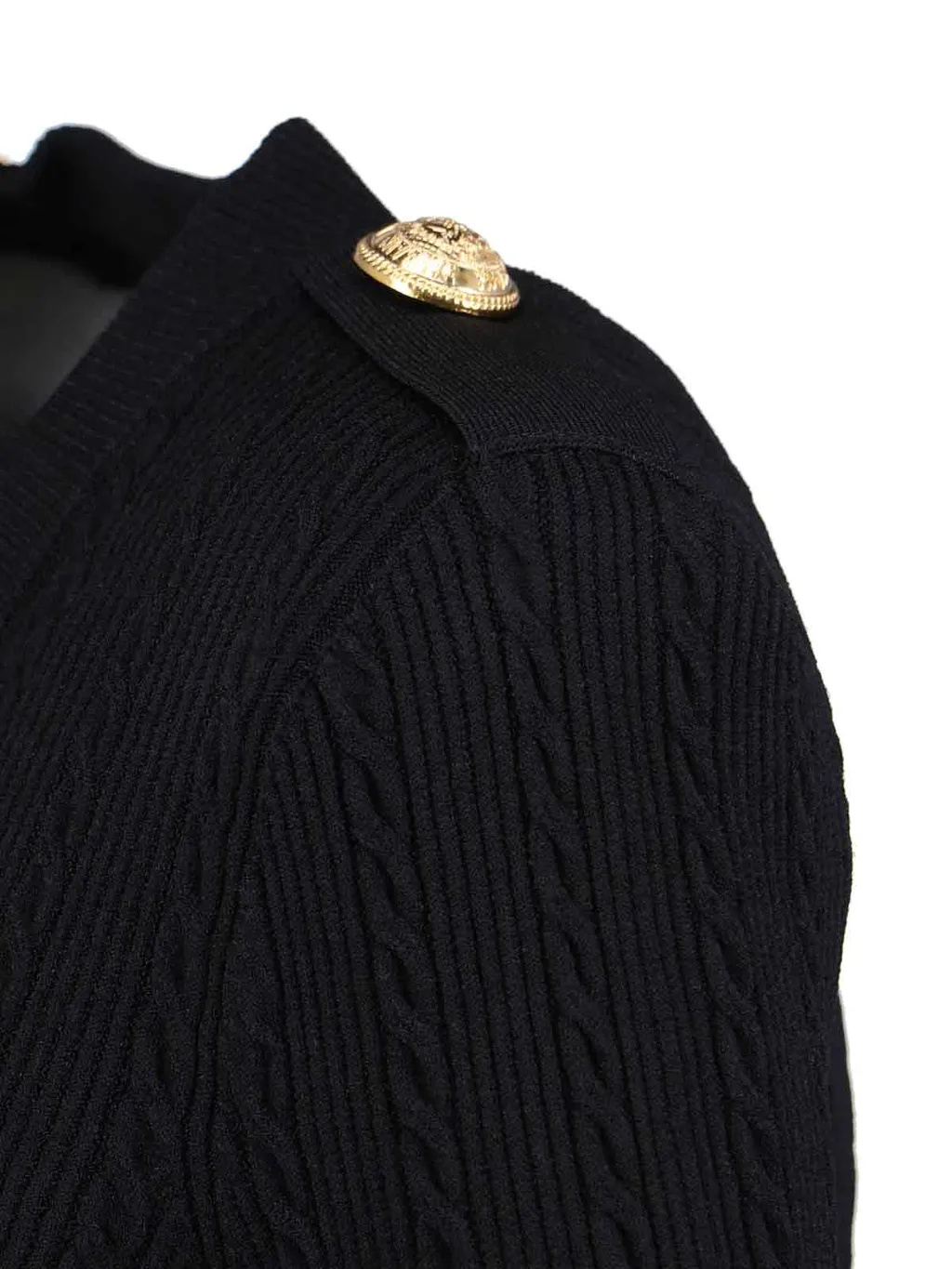 V-Neck Long Sleeved Knitted Cardigan