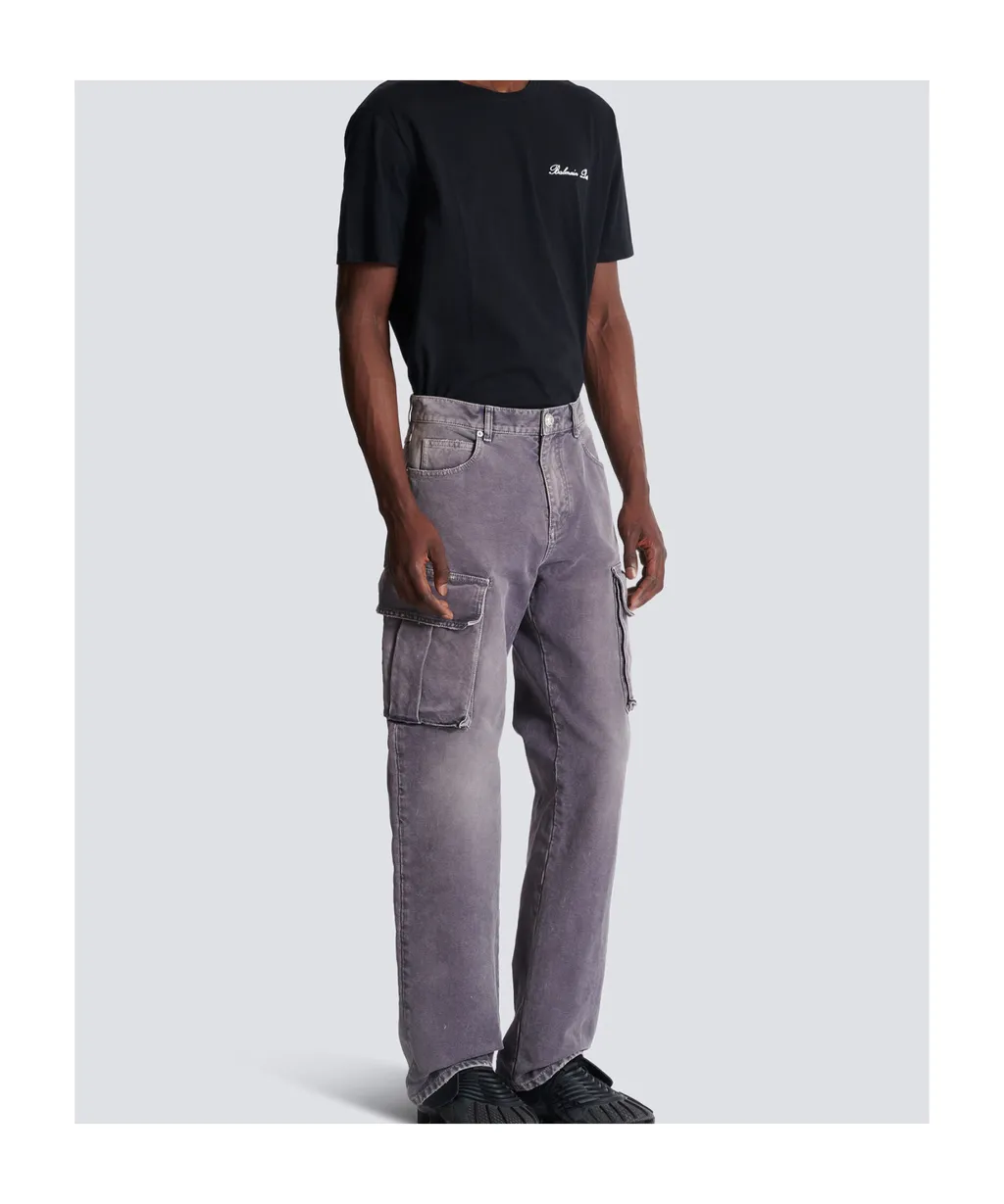 Denim Loose-Fit Cargo Jeans
