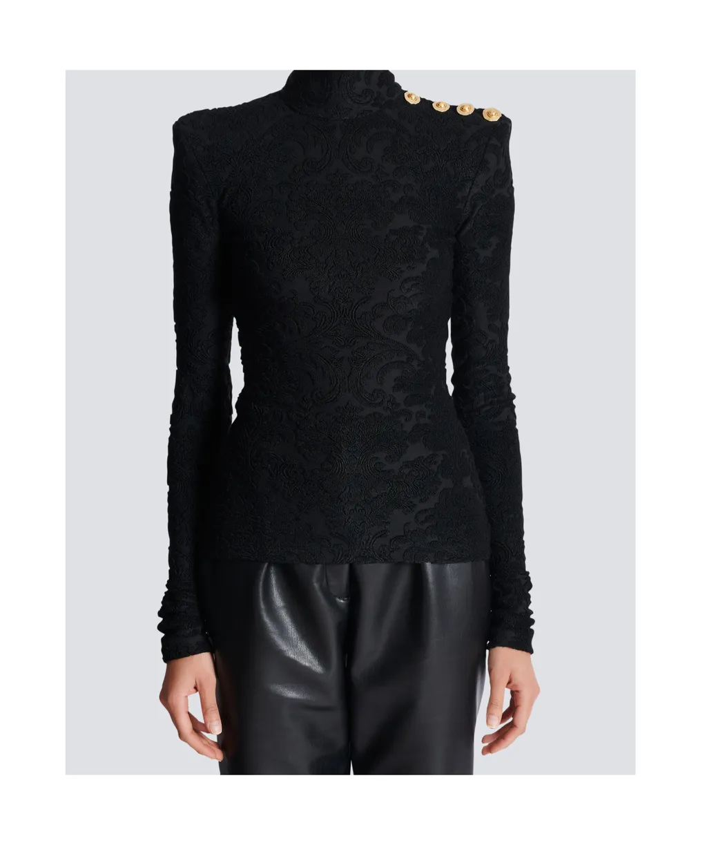 Baroque Pattern Long-Sleeved Top