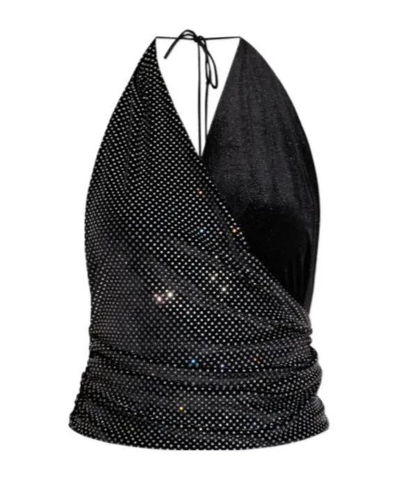 Embellished Open-Back Top