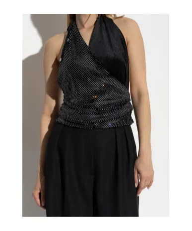 Embellished Open-Back Top