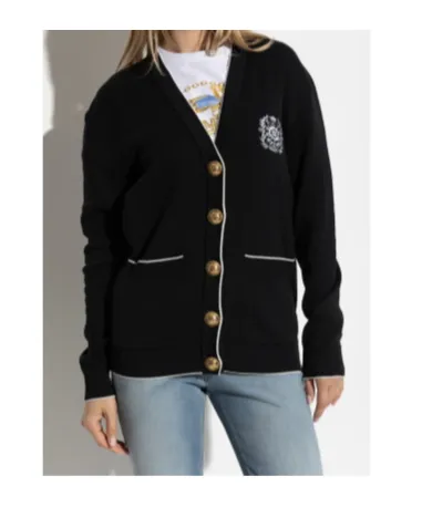 EmblÈMe-Embroidered Knit Cardigan