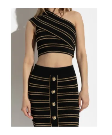 Striped One-Shoulder Top
