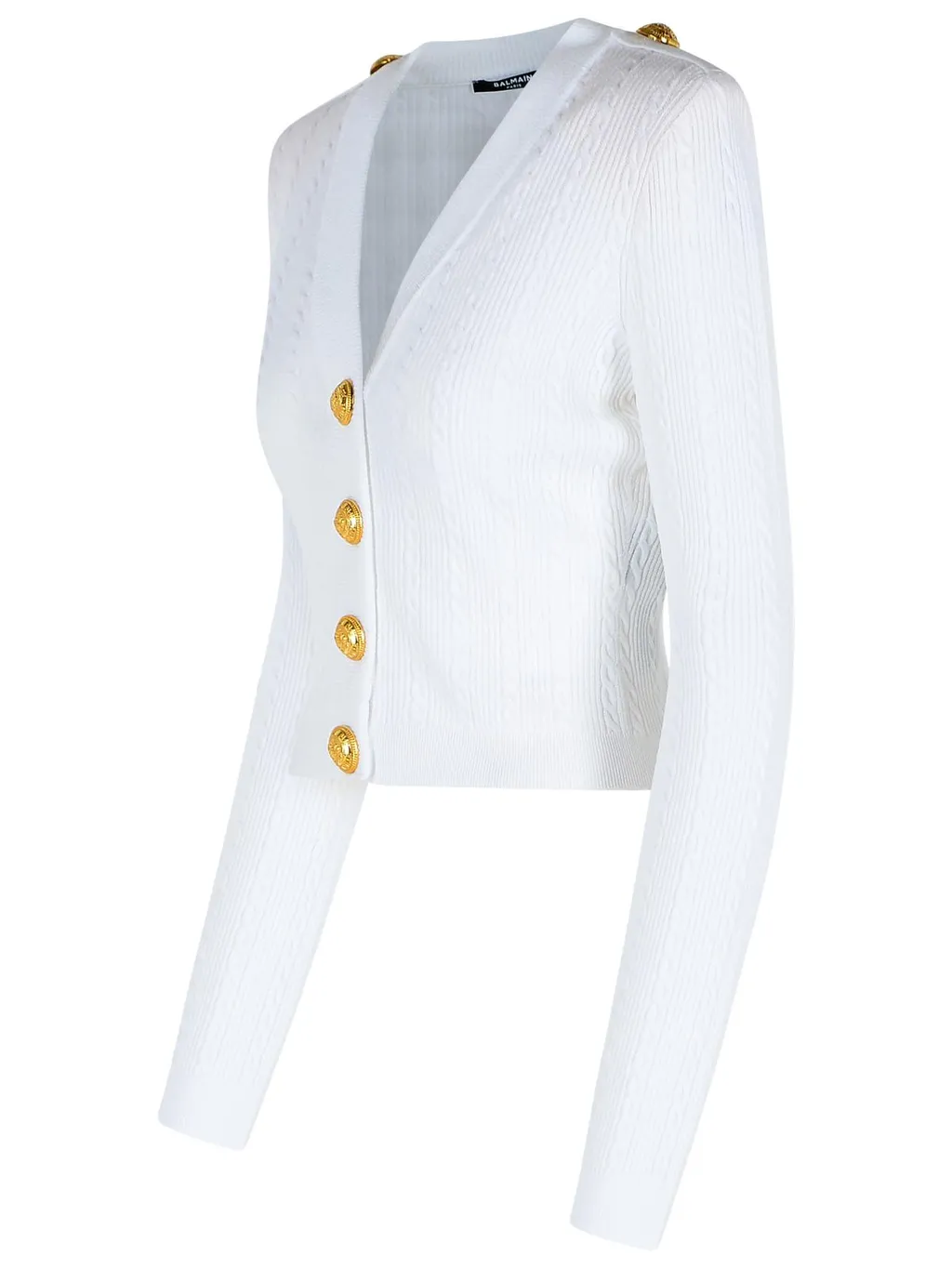 Long-Sleeved Cable-Knit Cardigan