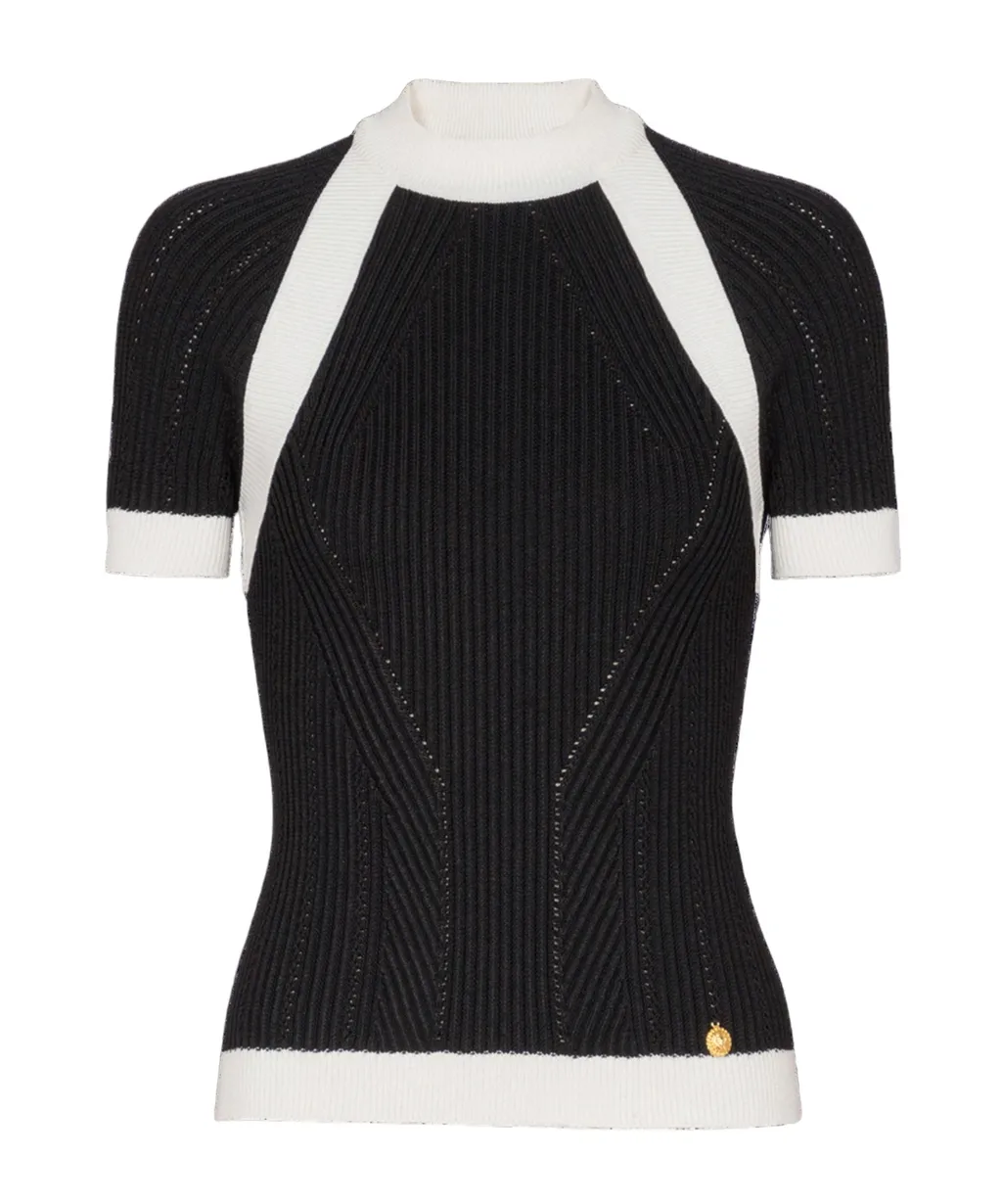 Short-Sleeved Knit Top