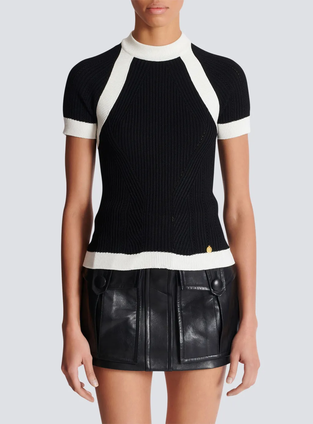 Short-Sleeved Knit Top