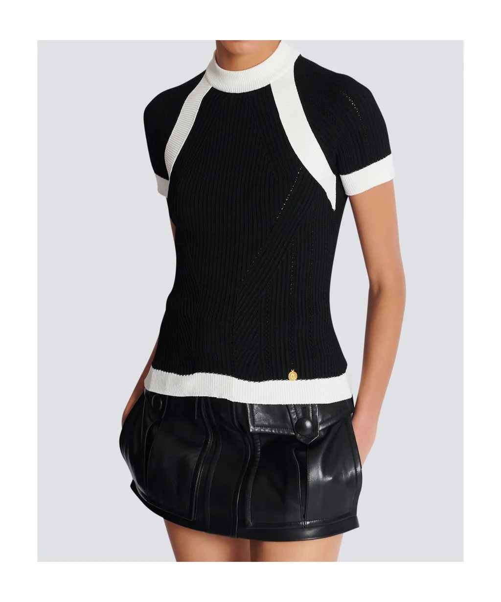 Short-Sleeved Knit Top