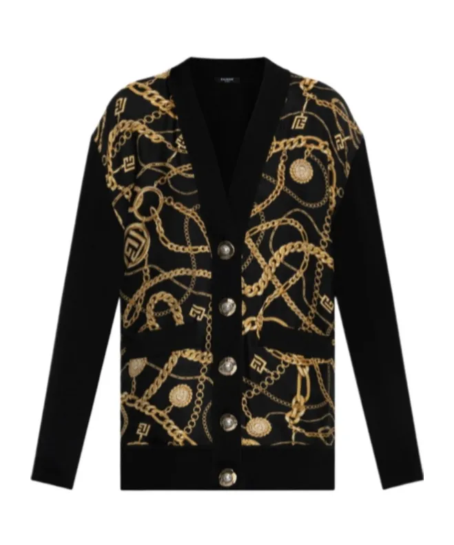 Chain-Print Cardigan