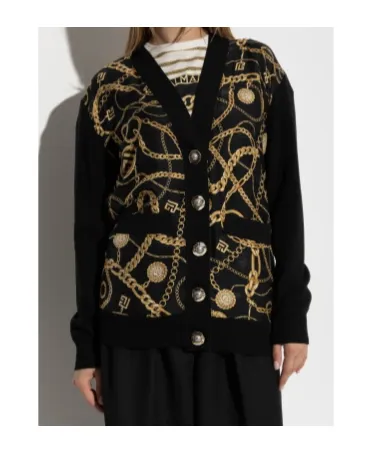 Chain-Print Cardigan