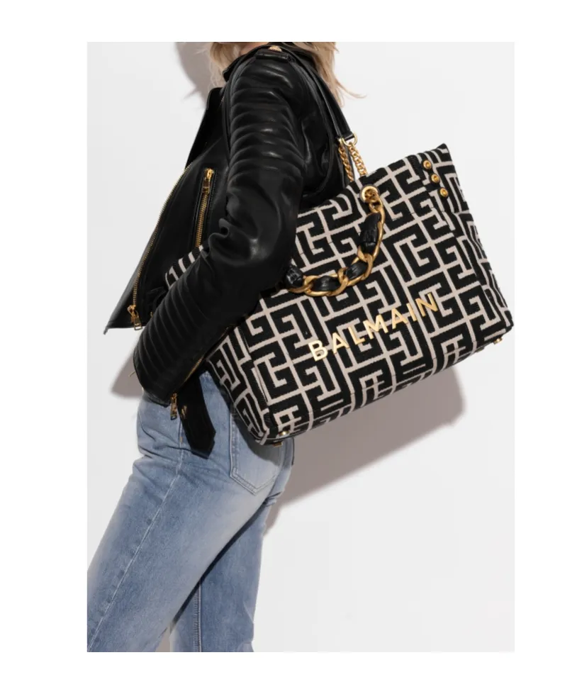 1945 Soft Logo Monogram Jacquard Shopper Bag