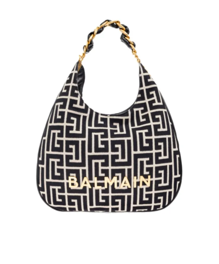 1945 Soft Hobo Large Monogrammed Jacquard Tote Bag