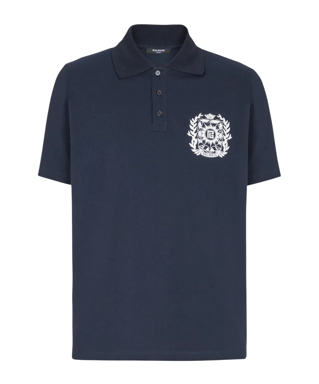 Cotton Polo Shirt With ÉCusson Print